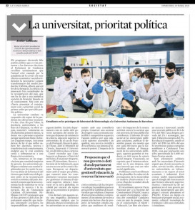 La universitat, prioritat política