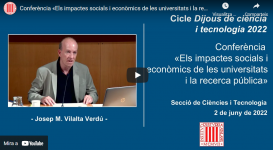 Conferència de Josep M. Vilalta a l'IEC